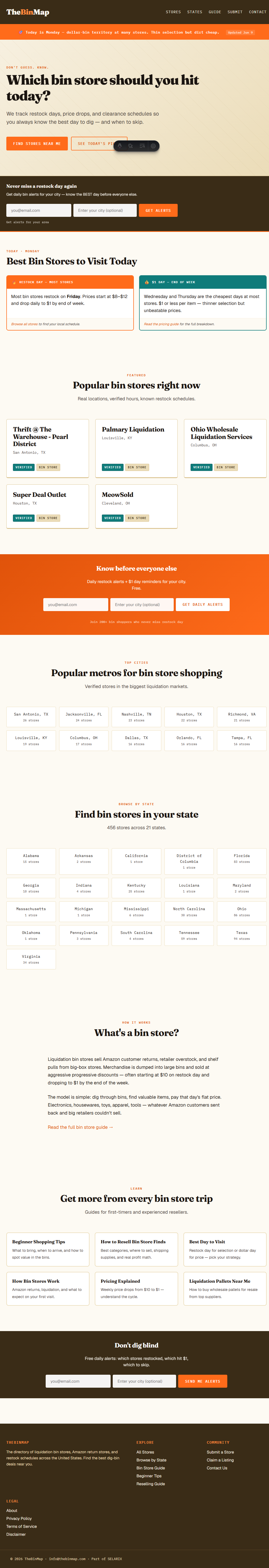 TheBinMap Homepage